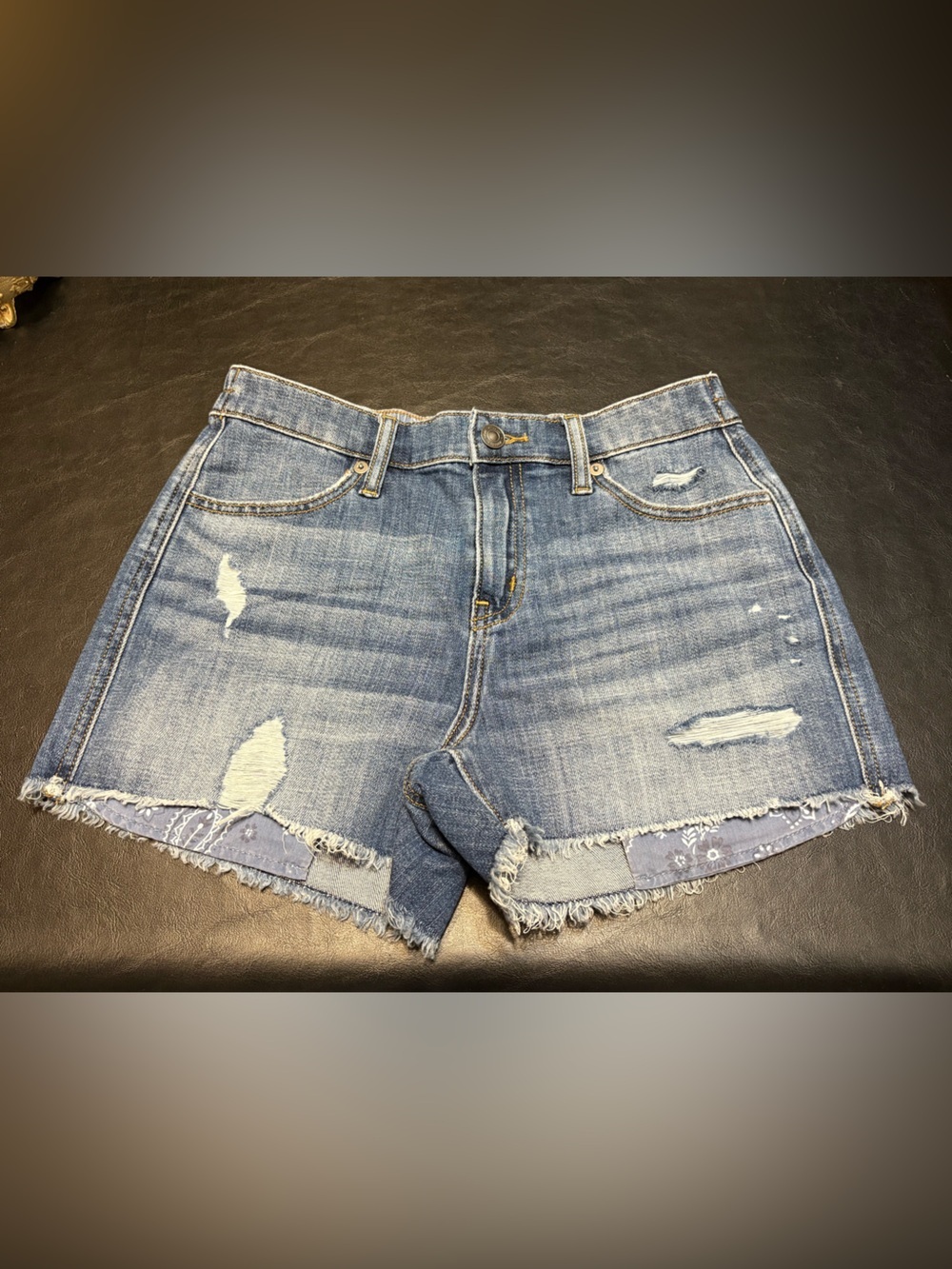 aerie Light Blue Distressed Denim Shorts with Frayed Hem NWT size XS